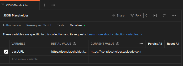 Postman Collection Variables